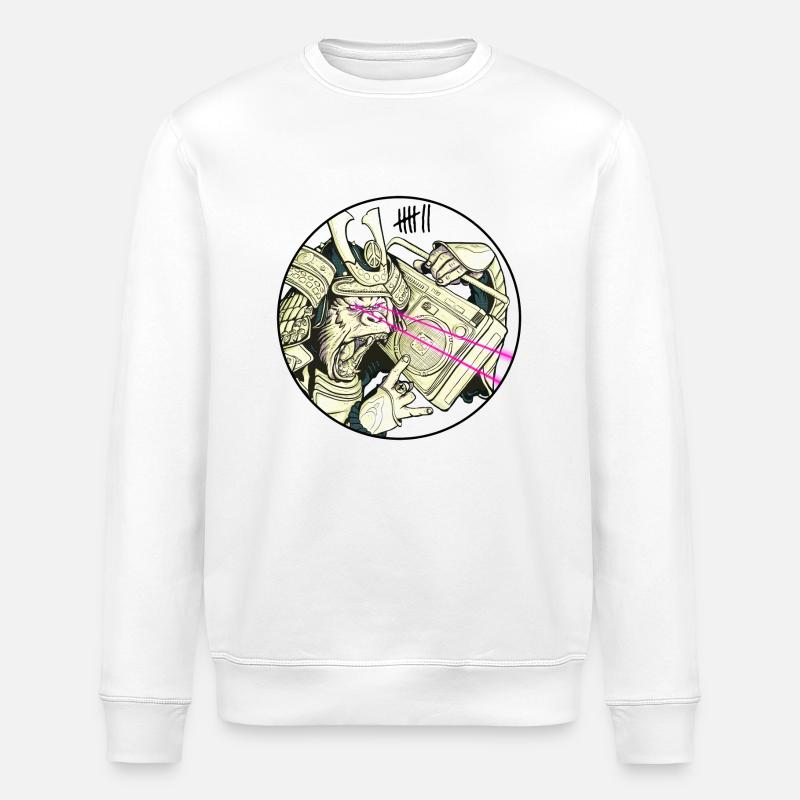 7 Vêtements - Gorilla Samurai - Sweat bio ROLLER Stanley/Stella Unisexe - blanc