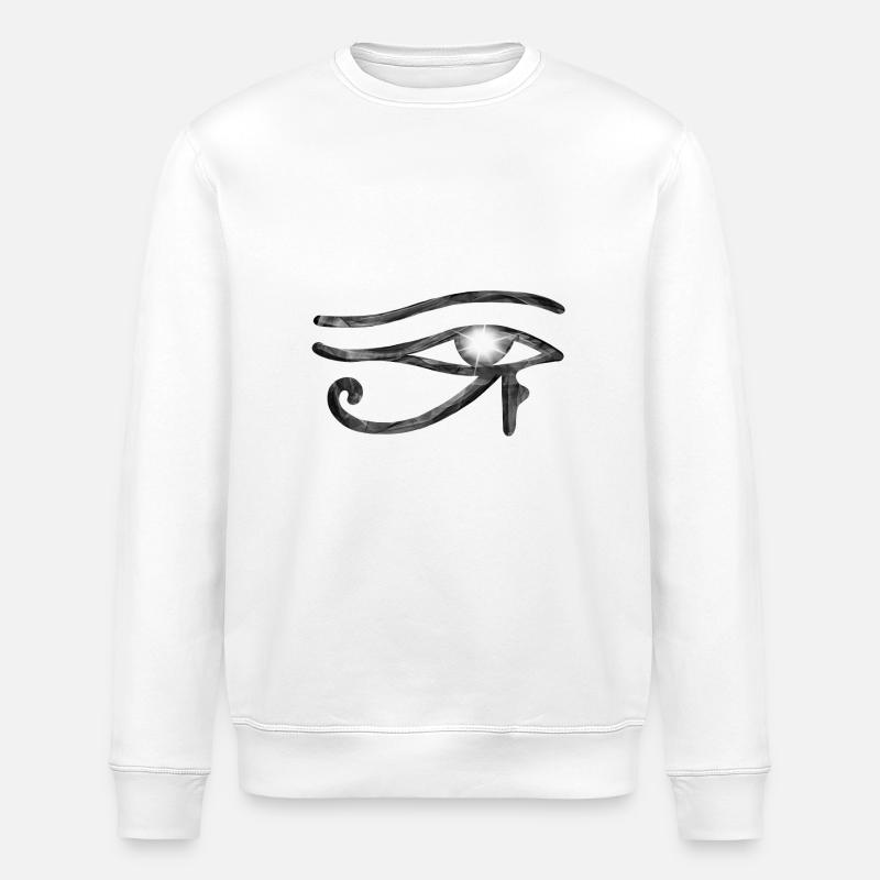 Œil Horus gris - Sweat bio ROLLER Stanley/Stella Unisexe - blanc
