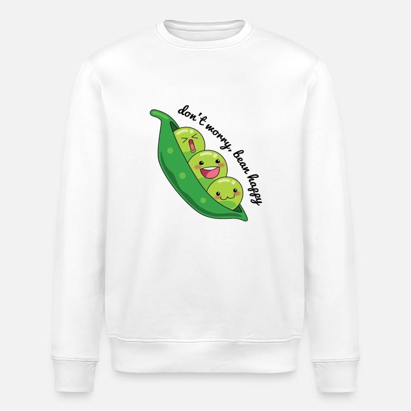 happy edamame beans - Stanley/Stella Unisex Bio-Sweatshirt ROLLER - Weiß