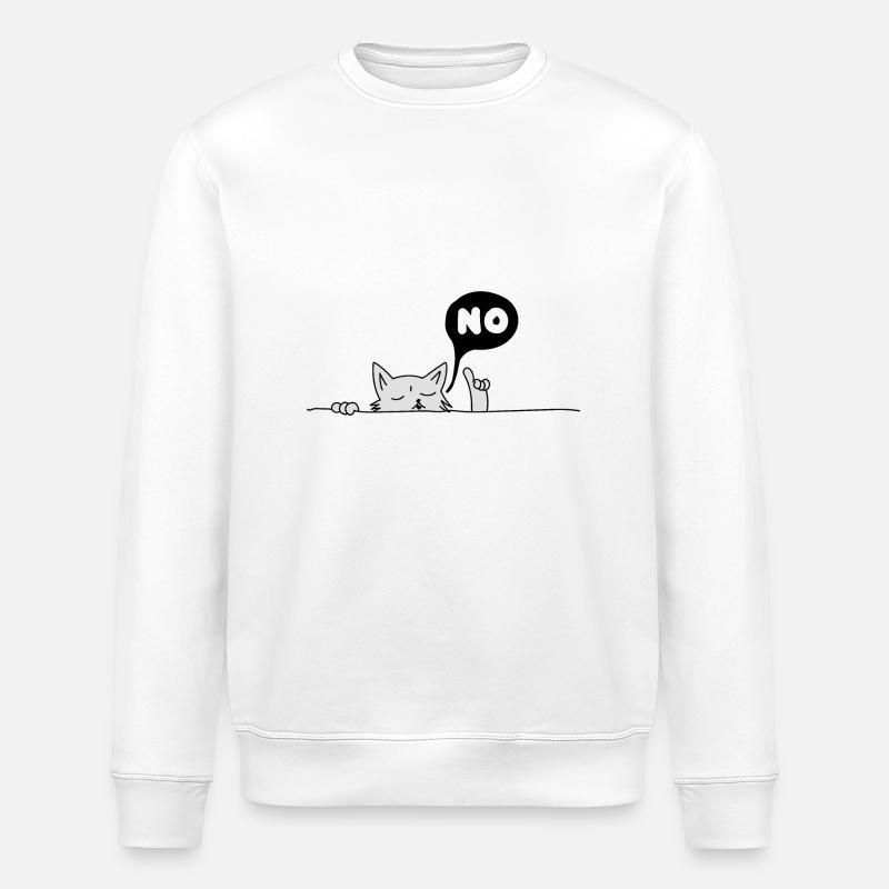 Katze nein - Stanley/Stella Unisex Bio-Sweatshirt ROLLER - Weiß