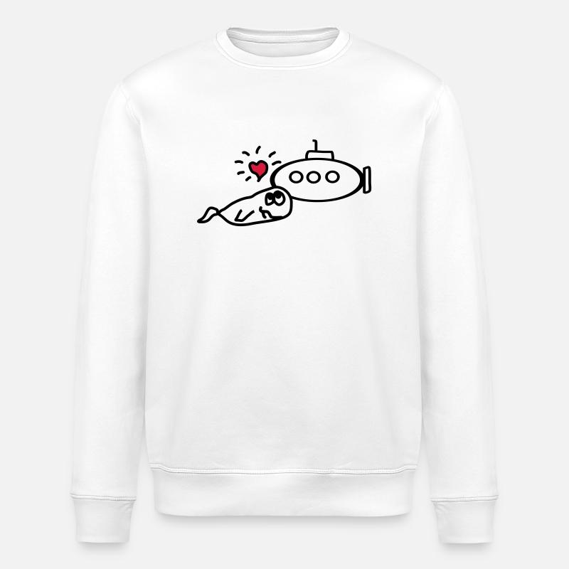 baleine aime uboot - Sweat bio ROLLER Stanley/Stella Unisexe - blanc