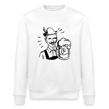 retro guy with beer - Stanley/Stella Unisex Bio-Sweatshirt ROLLER - Weiß - Vorne - Nik (191cm)