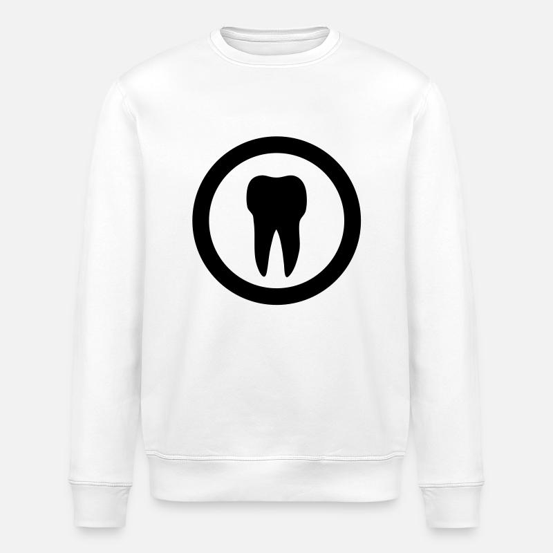 tooth icon - Stanley/Stella ROLLER Unisex Organic Sweatshirt - white