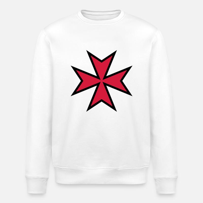 Maltese Cross__V002 - Sweat bio ROLLER Stanley/Stella Unisexe - blanc