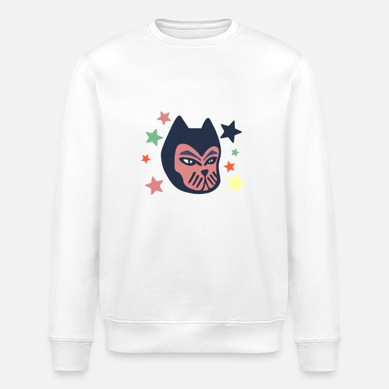 Galactic cat - Stanley/Stella ROLLER Unisex Organic Sweatshirt - white