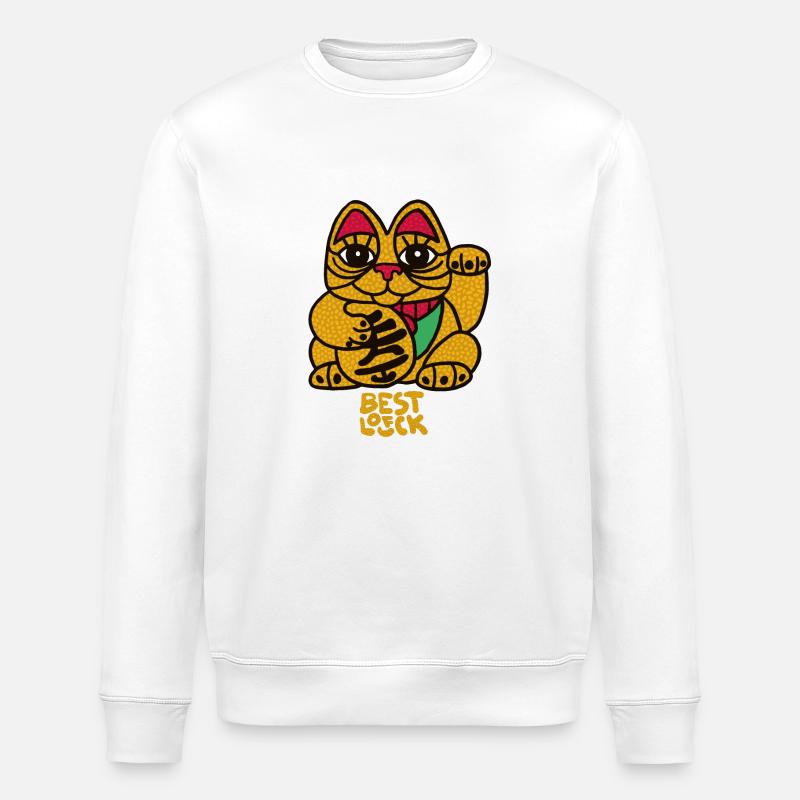 Lucky Cat - Stanley/Stella Unisex Bio-Sweatshirt ROLLER - Weiß