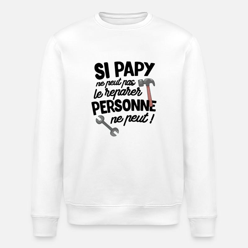 cadeau papy papi bricoleur - Sweat bio ROLLER Stanley/Stella Unisexe - blanc