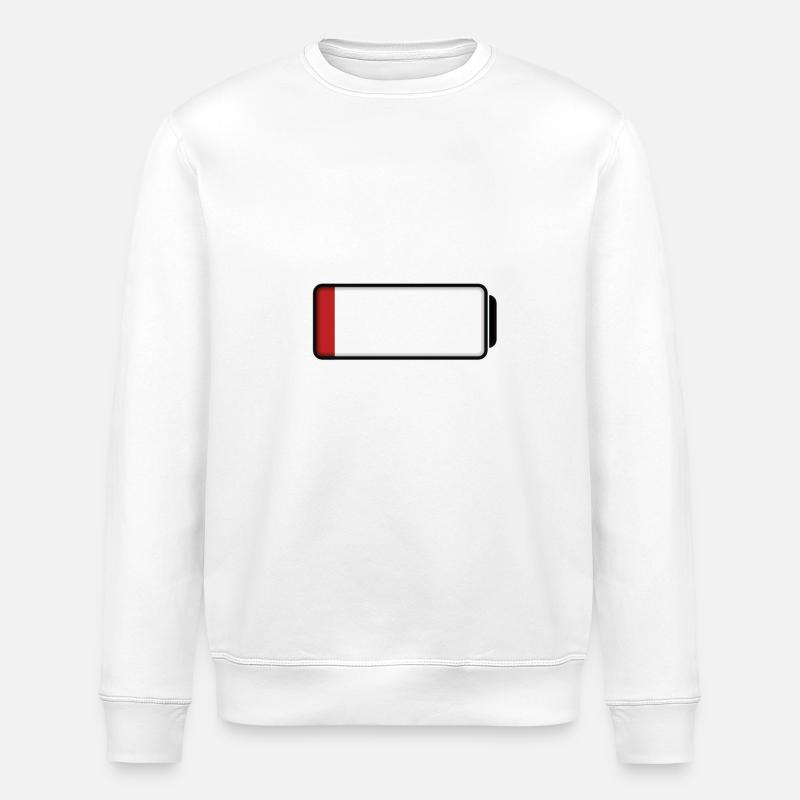 Battery (low / empty - 10%) - Stanley/Stella ROLLER Unisex Organic Sweatshirt - white