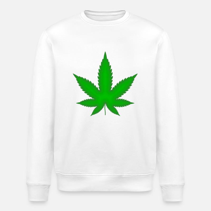 Feuille de marijuana - Sweat bio ROLLER Stanley/Stella Unisexe - blanc