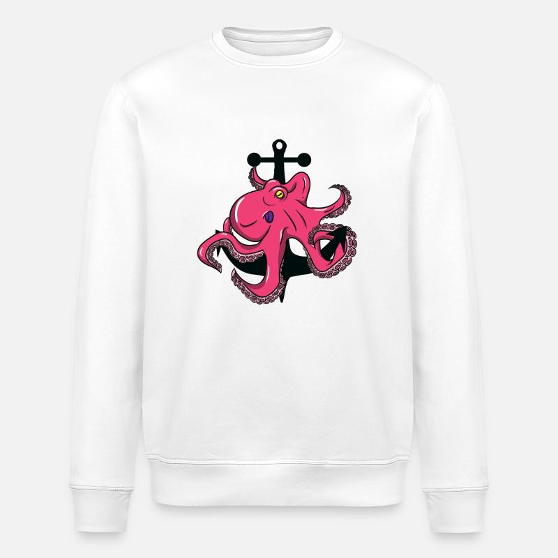 Octopus - octopus - ancre - Sweat bio ROLLER Stanley/Stella Unisexe - blanc