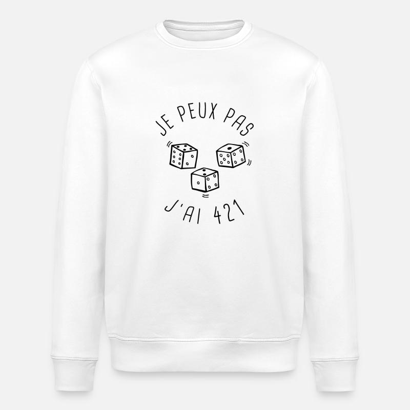 Je peux pas dés 421 - Sweat bio ROLLER Stanley/Stella Unisexe - blanc