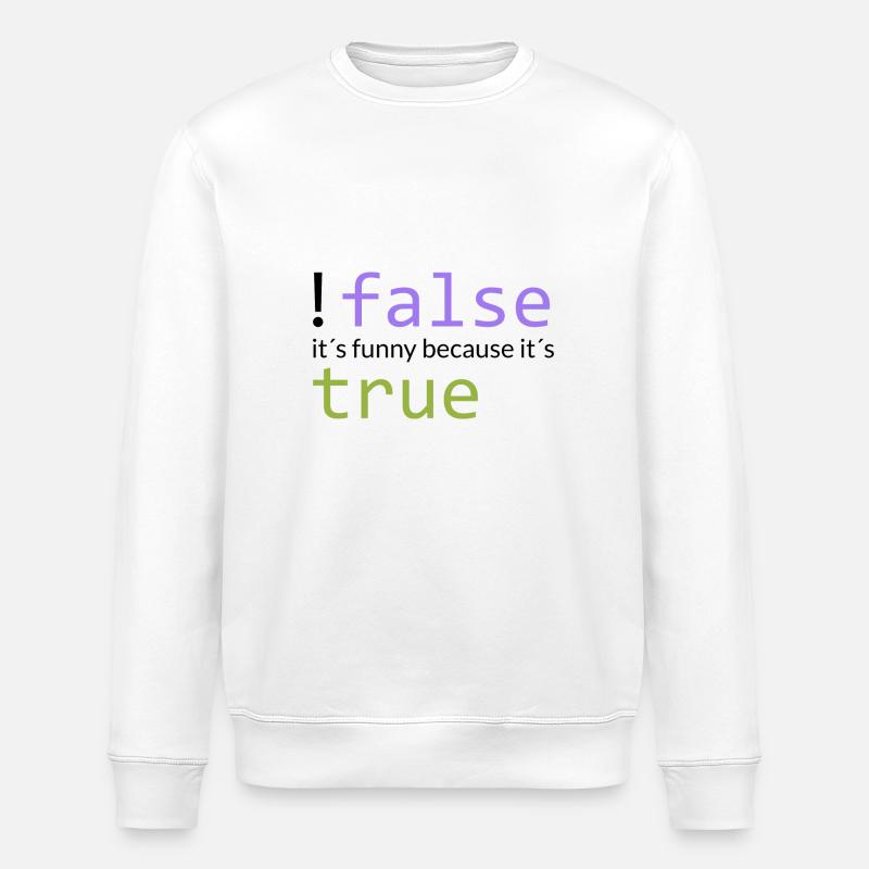 ! false == true (sombre) - Sweat bio ROLLER Stanley/Stella Unisexe - blanc