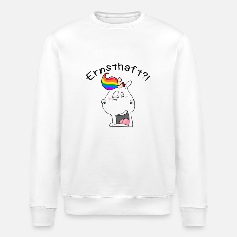 Einhorn "Ernsthaft?!" / Geschenkidee / Geschenk - Stanley/Stella Unisex Bio-Sweatshirt ROLLER - Weiß