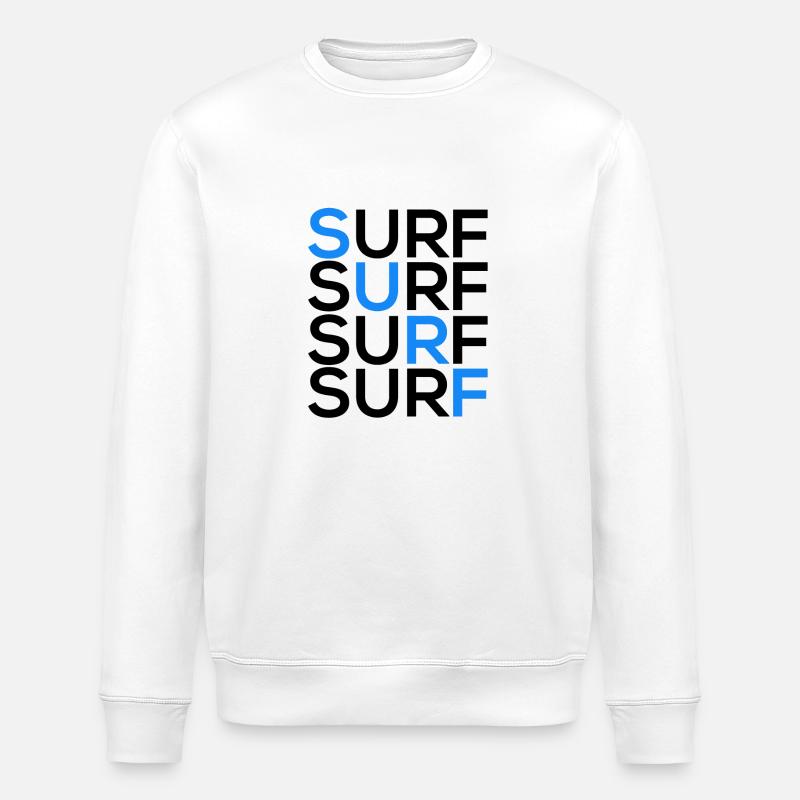 Surf Surf Surf Surf - Stanley/Stella Unisex Bio-Sweatshirt ROLLER - Weiß