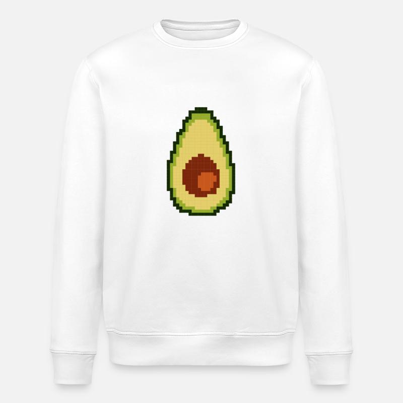Pixel Avocado - Stanley/Stella Unisex Bio-Sweatshirt ROLLER - Weiß