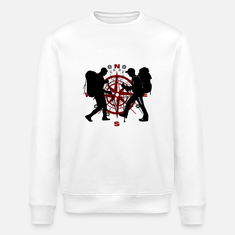 Wandern, Kompass - Stanley/Stella Unisex Bio-Sweatshirt ROLLER - Weiß