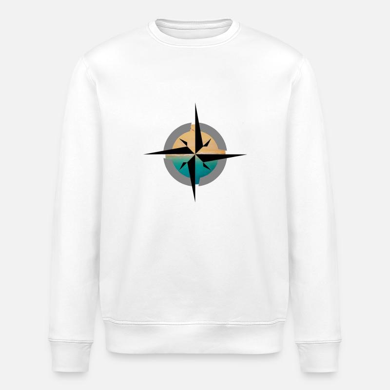 Compass vacation south - Stanley/Stella ROLLER Unisex Organic Sweatshirt - white