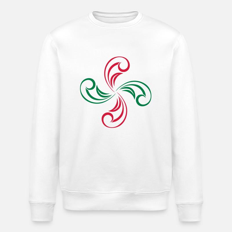 Lauburu croix Basque - Sweat bio ROLLER Stanley/Stella Unisexe - blanc