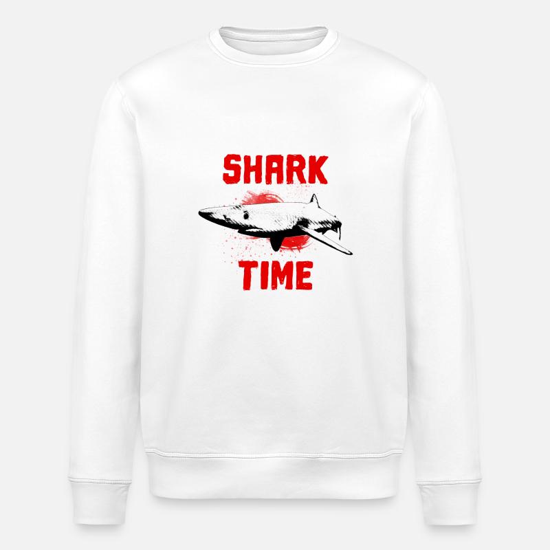 Great white shark fish ocean - Stanley/Stella ROLLER Unisex Organic Sweatshirt - white