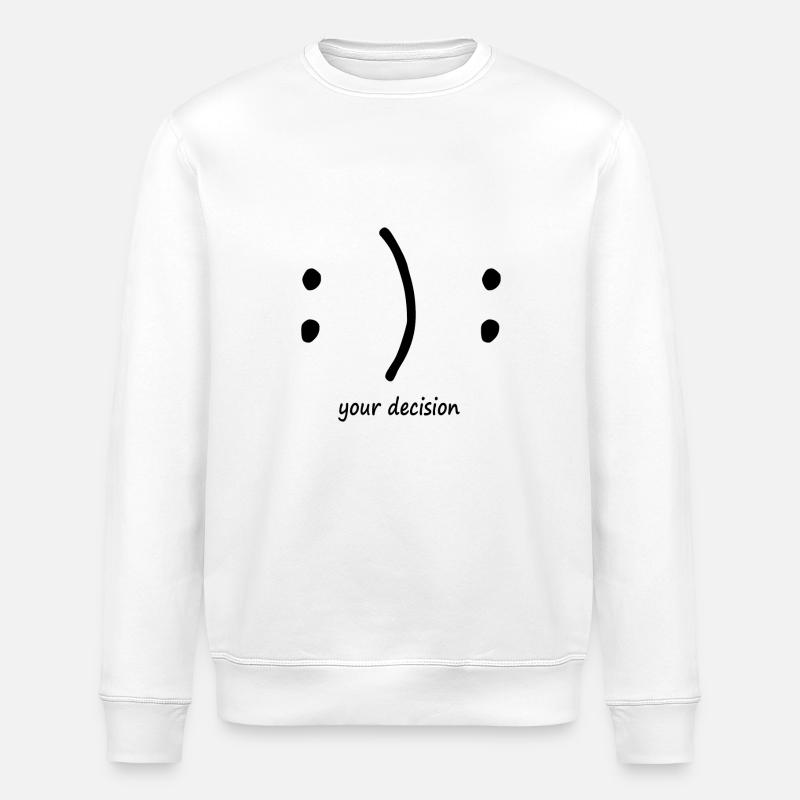 glücklich oder traurig? Emotionen Smiley - Stanley/Stella Unisex Bio-Sweatshirt ROLLER - Weiß