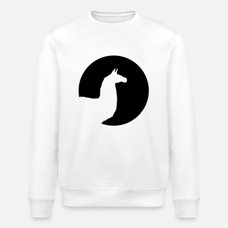 Llama Moon Silhouette - Stanley/Stella Unisex Bio-Sweatshirt ROLLER - Weiß
