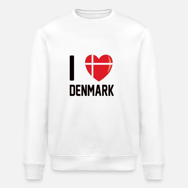 Denmark Denmark flag nation - Stanley/Stella ROLLER Unisex Organic Sweatshirt - white