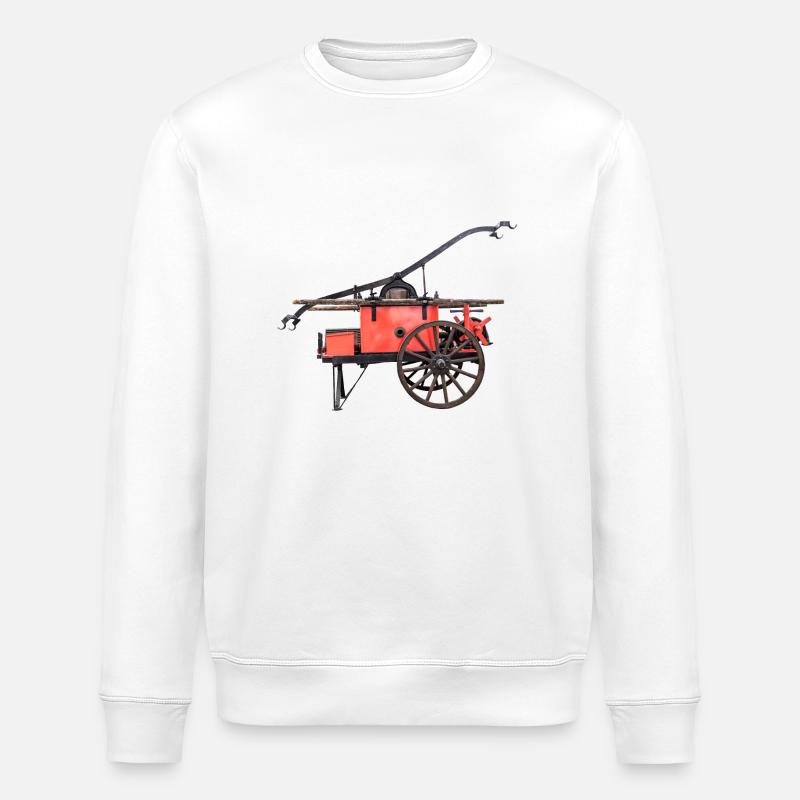 Spritzenwagen Feuerwehr Oldtimer - Stanley/Stella Unisex Bio-Sweatshirt ROLLER - Weiß