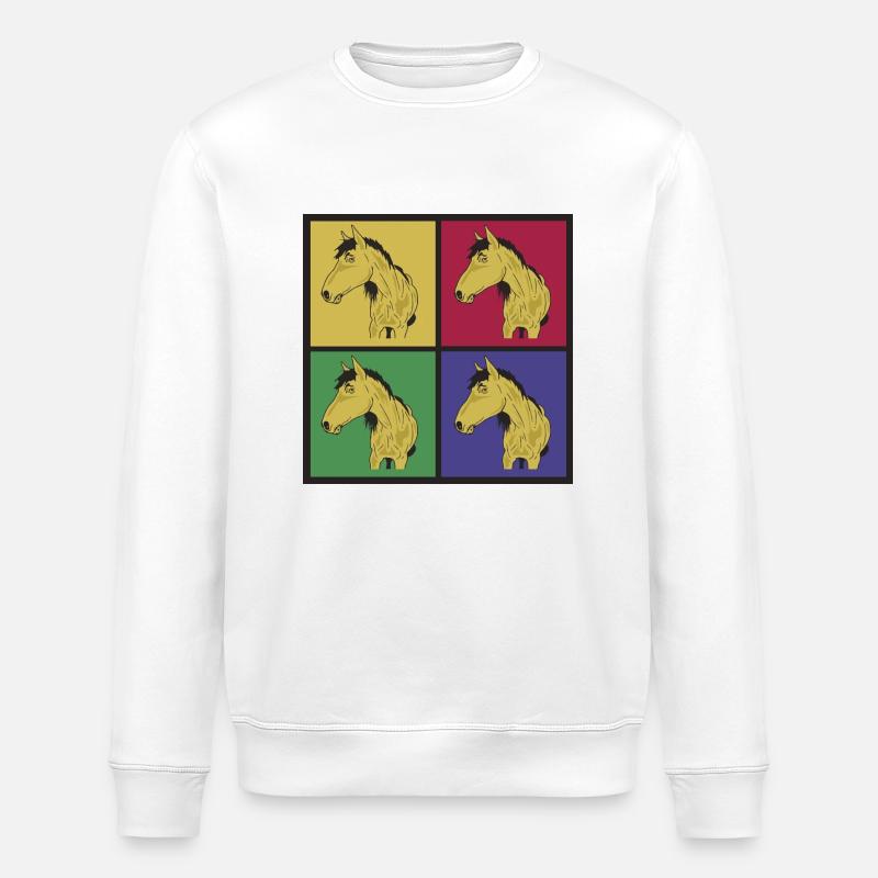 Pferde Pop-Art - Stanley/Stella Unisex Bio-Sweatshirt ROLLER - Weiß