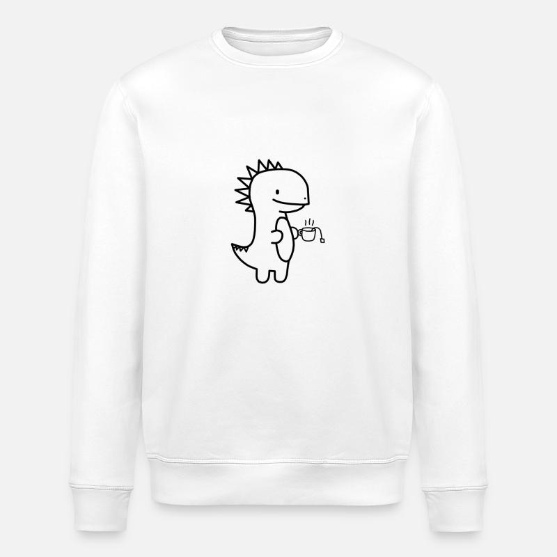 Dinosaurier Tee Kaffee - Stanley/Stella Unisex Bio-Sweatshirt ROLLER - Weiß