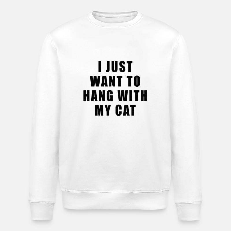 Katze Katzen Sprüche - Stanley/Stella Unisex Bio-Sweatshirt ROLLER - Weiß