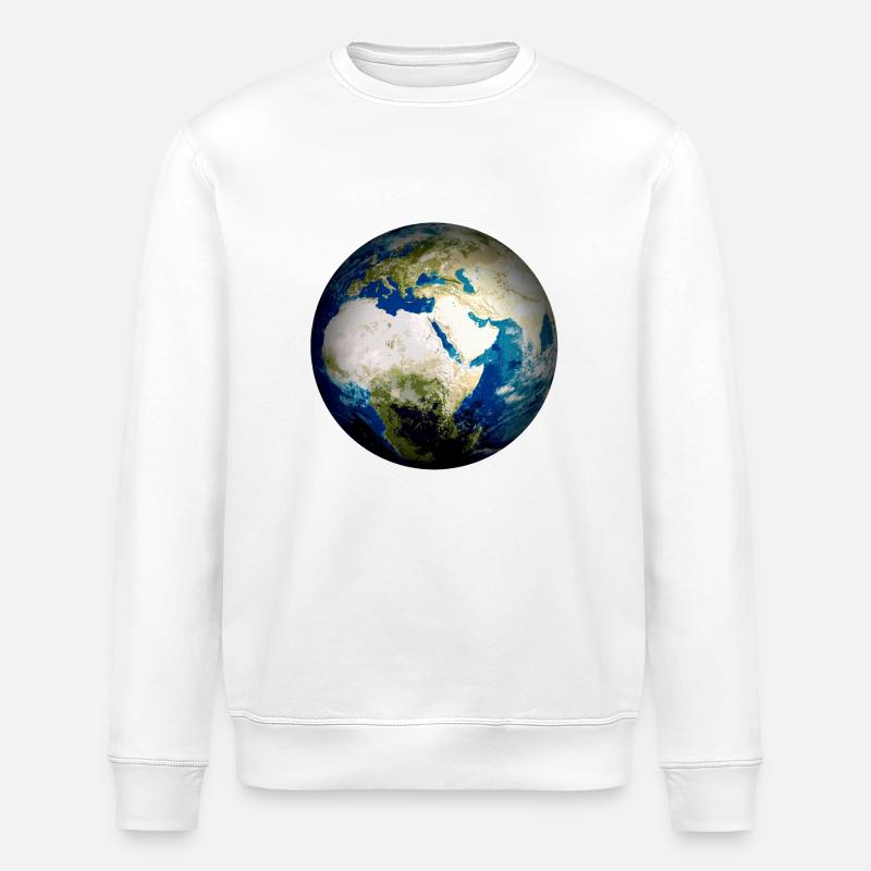 Weltkugel Erde - Stanley/Stella Unisex Bio-Sweatshirt ROLLER - Weiß