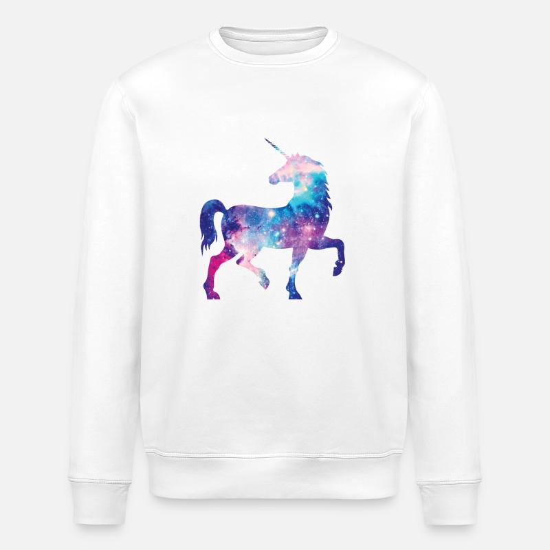 Galaxy Einhorn - Stanley/Stella Unisex Bio-Sweatshirt ROLLER - Weiß