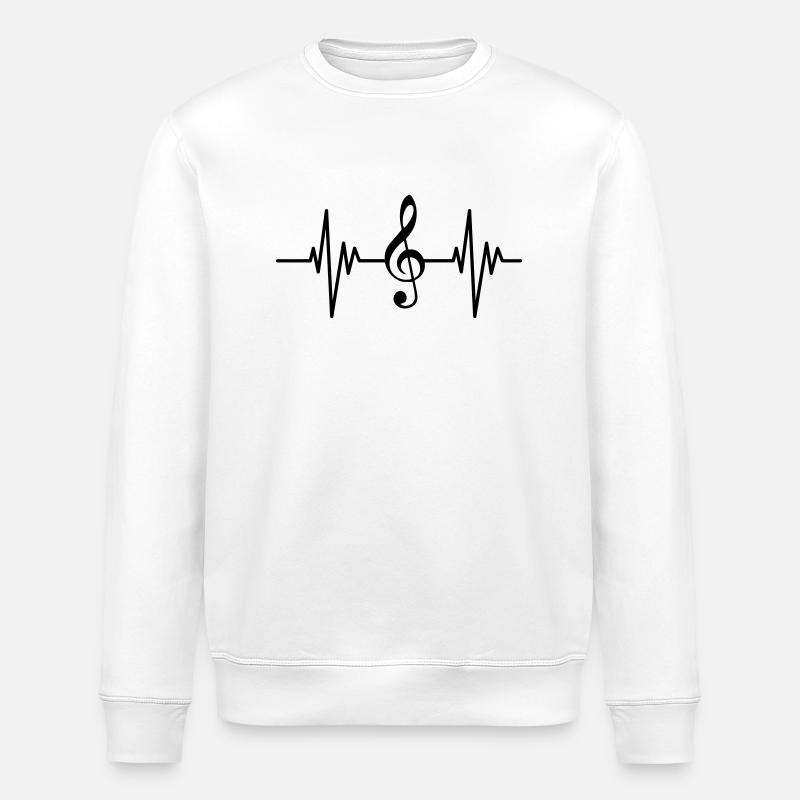 Treble Clef Pulse - Stanley/Stella ROLLER Unisex Organic Sweatshirt - white
