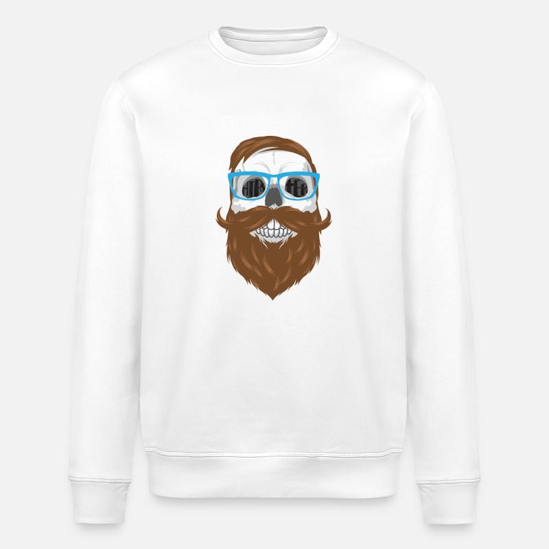 Visage de hipster - Sweat bio ROLLER Stanley/Stella Unisexe - blanc