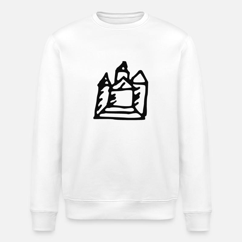 Burg (Schwarz) - Stanley/Stella Unisex Bio-Sweatshirt ROLLER - Weiß