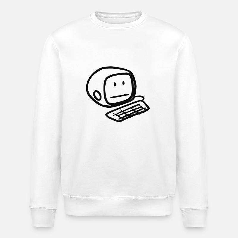 Smiley informatique (noir) - Sweat bio ROLLER Stanley/Stella Unisexe - blanc