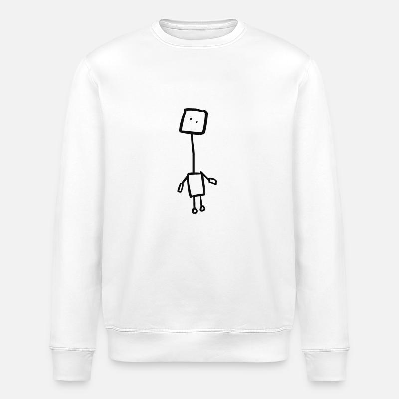 Crazy Robot (Black) - Stanley/Stella ROLLER Unisex Organic Sweatshirt - white