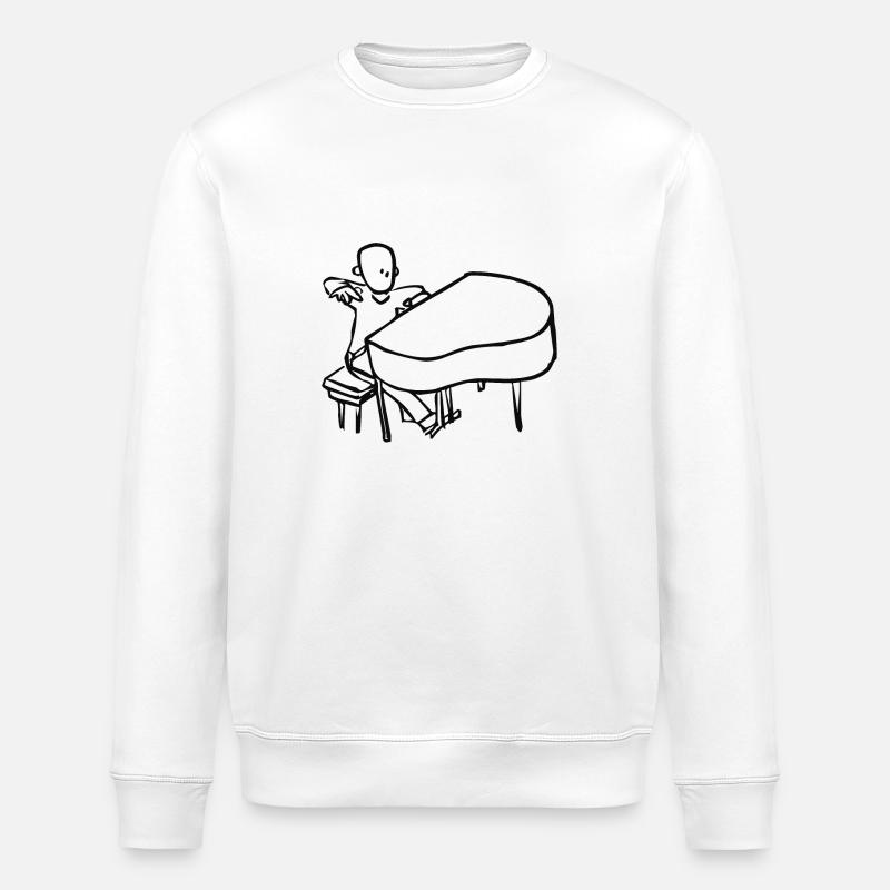 Pianiste (Noir) - Sweat bio ROLLER Stanley/Stella Unisexe - blanc
