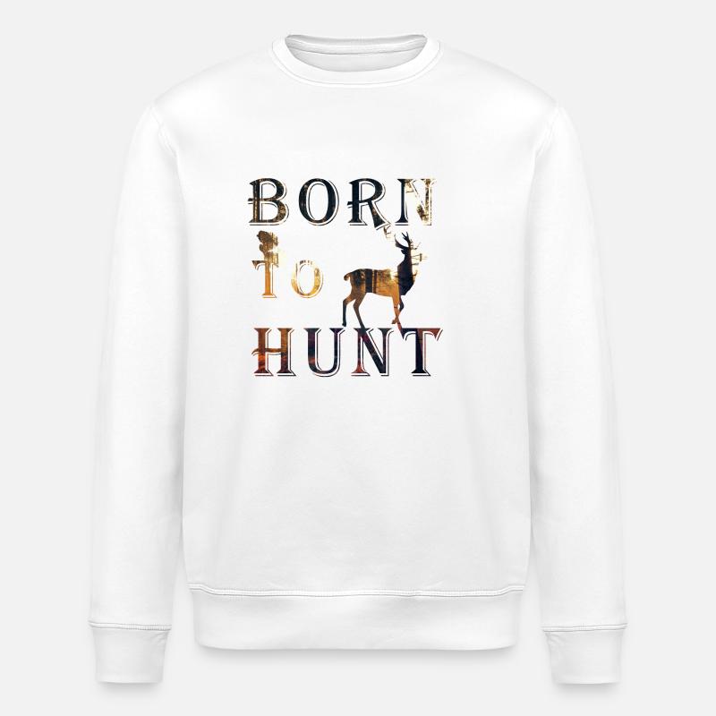 Né pour chasser - Sweat bio ROLLER Stanley/Stella Unisexe - blanc