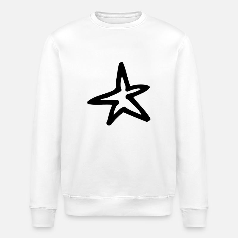 Schlichter Stern (Gemalt/Silhouette) - Stanley/Stella Unisex Bio-Sweatshirt ROLLER - Weiß
