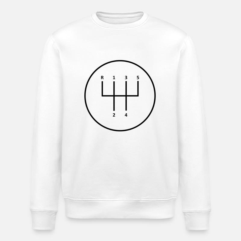 5 Gangschaltung Auto - Stanley/Stella Unisex Bio-Sweatshirt ROLLER - Weiß