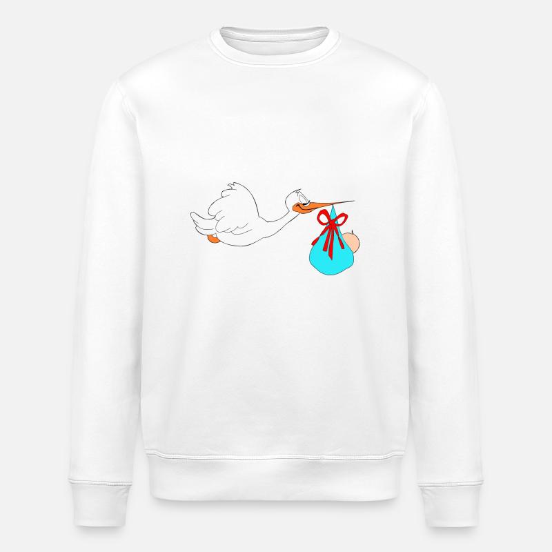 Stork apporte bébé - Sweat bio ROLLER Stanley/Stella Unisexe - blanc