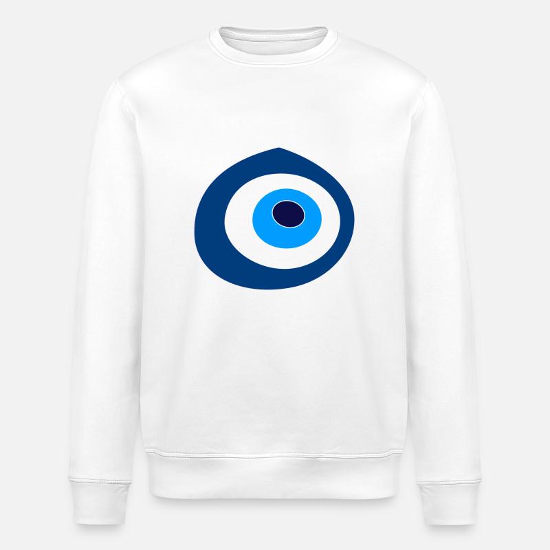 Œil turc Nazar - Sweat bio ROLLER Stanley/Stella Unisexe - blanc