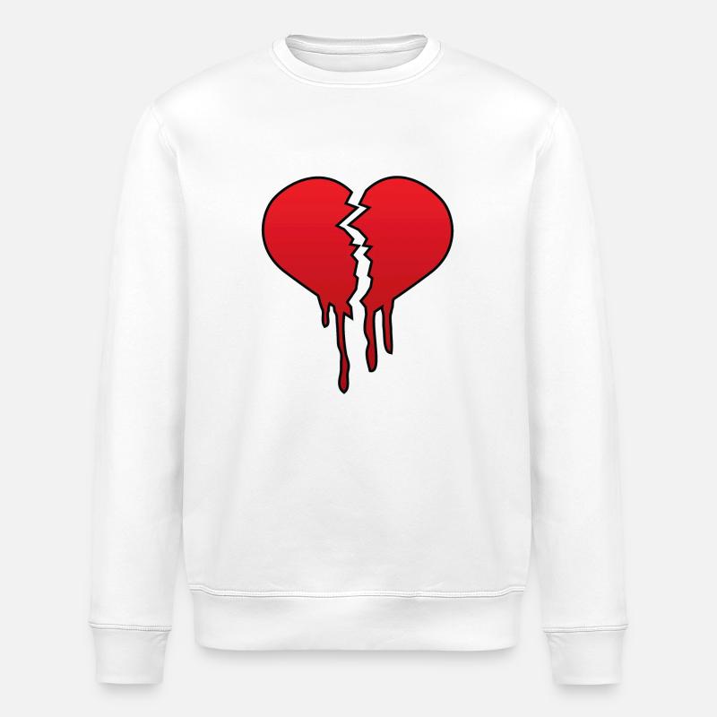 Broken heart eu - Stanley/Stella ROLLER Unisex Organic Sweatshirt - white