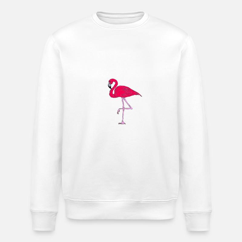 Flamant rose - Sweat bio ROLLER Stanley/Stella Unisexe - blanc