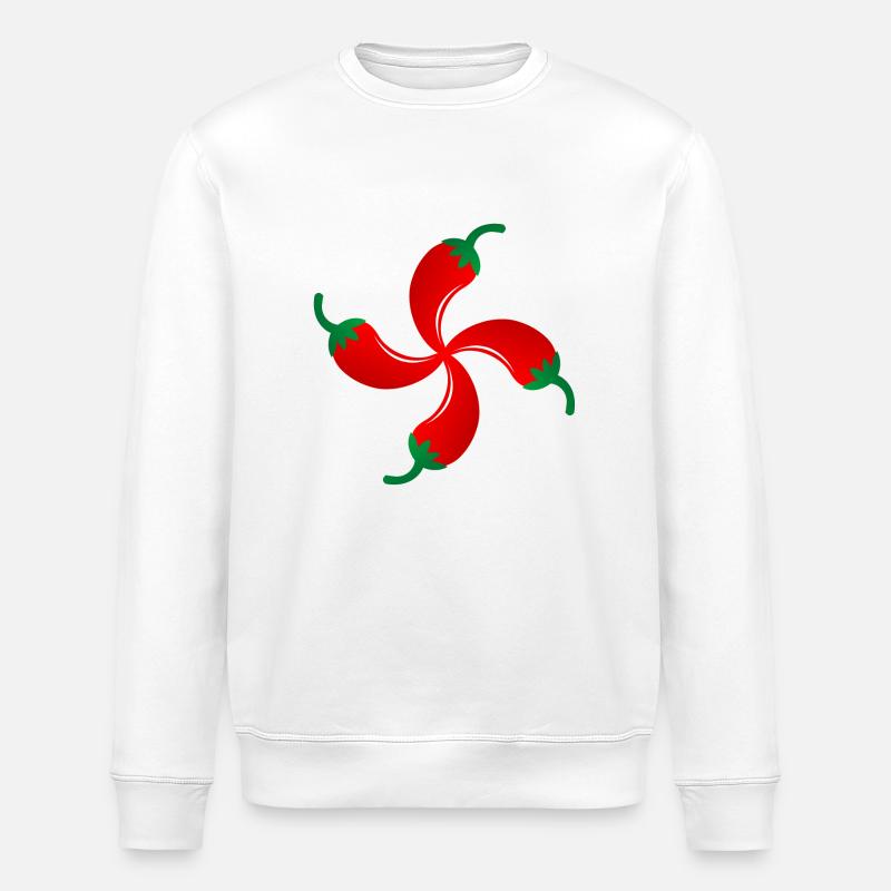 Quer Espelette Basken - Stanley/Stella Unisex Bio-Sweatshirt ROLLER - Weiß