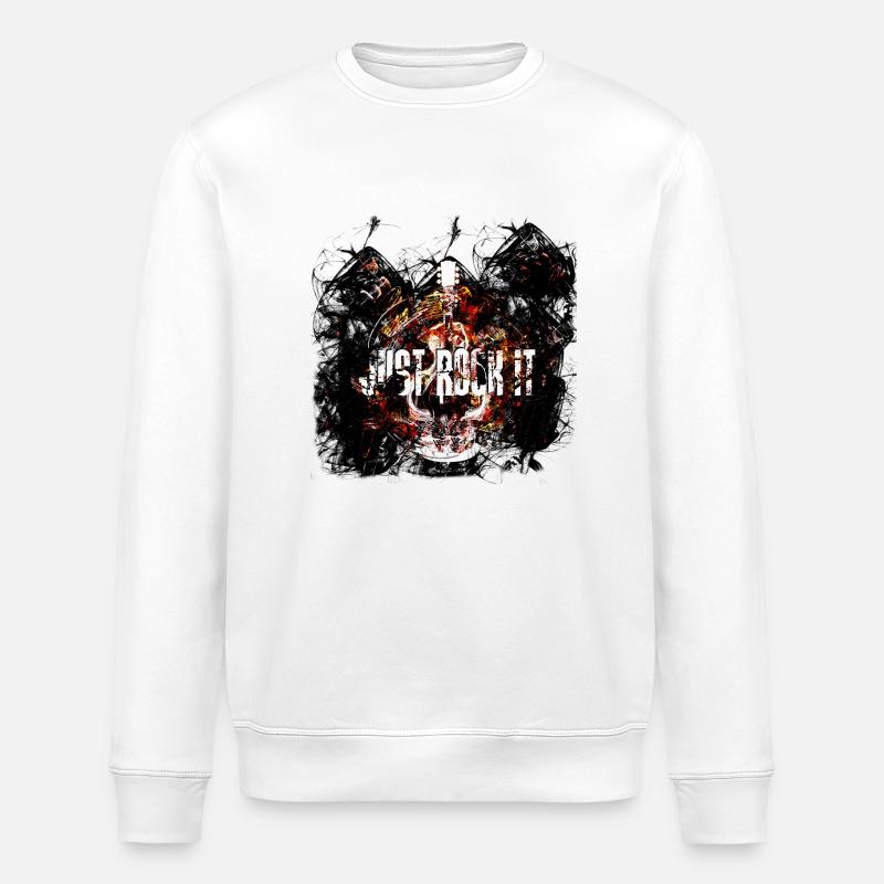 Just Rock It Dark - Stanley/Stella ROLLER Unisex Organic Sweatshirt - white