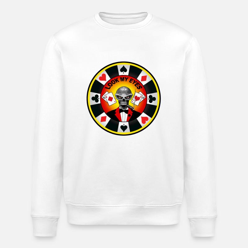 poker team design 5 - Sweat bio ROLLER Stanley/Stella Unisexe - blanc
