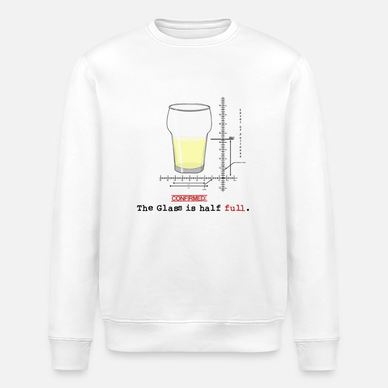 Glass is half full - Sweat bio ROLLER Stanley/Stella Unisexe - blanc