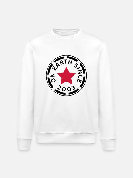 on earth since 2003 (uk) - Stanley/Stella ROLLER Unisex Organic Sweatshirt - white